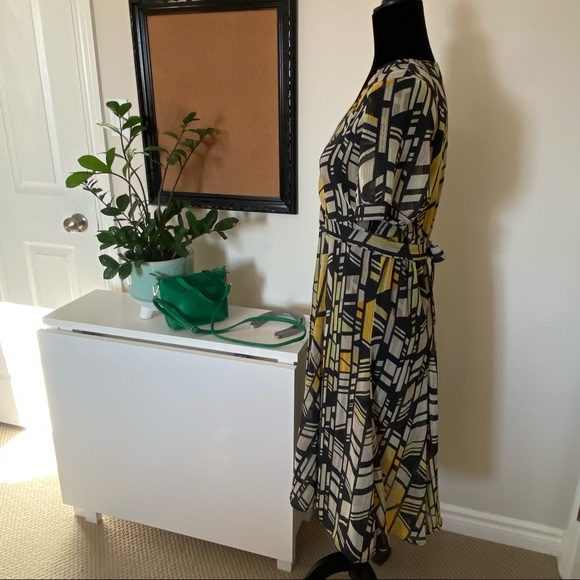 Sheer V-Neck Fit and Flare Dress - Picture 3 of 10